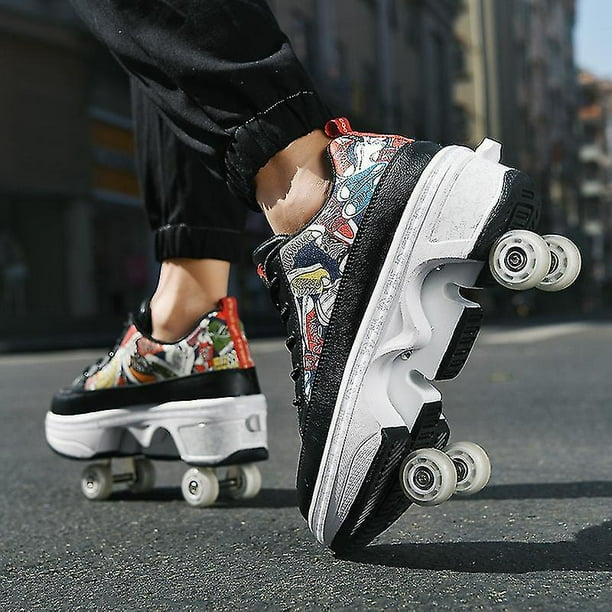 zapatos casuales se convierten en patines en un segundo. Patines de ruedas de doble uso de ruedas jianjun | Walmart en línea