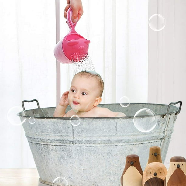 Baby Dipper baño boca taza champú enjuague ducha rociador cuchara bebé  bañera accesorios de baño (rosa) Ormromra WMZL-422-2