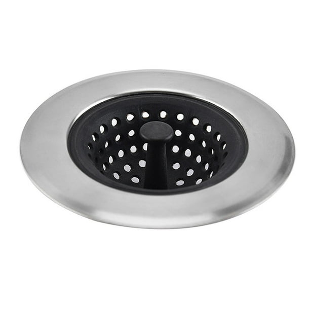 Filtro para fregadero o lavabo de acero inoxidable, rejilla filtrante  redonda de silicona, plateado 11*11*4 cm