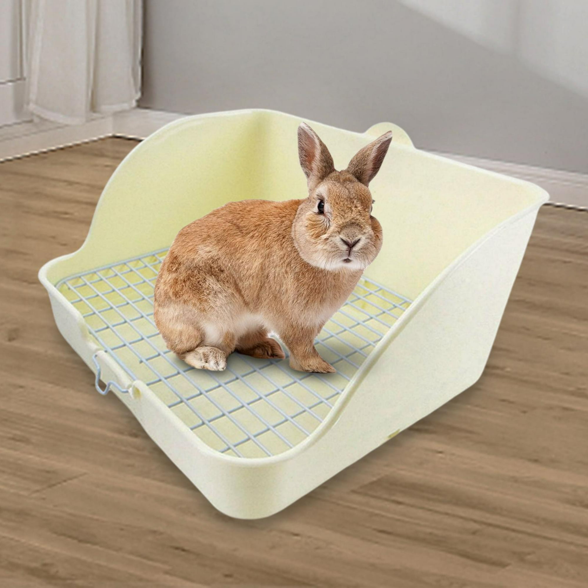 Caja de arena para conejos - Inodoro para mascotas Jaula de arena para  esquinas Caja para orinal Caj Colco Inodoro con bandeja de arena