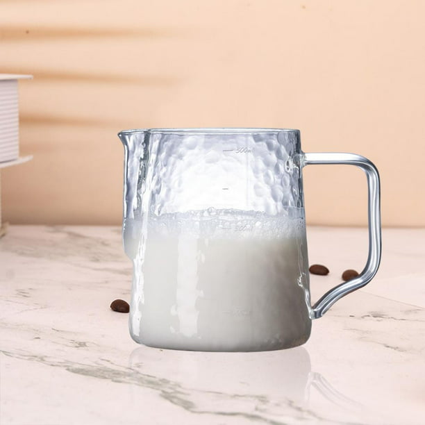 Jarra de espuma de leche, jarra de leche de acero inoxidable para barista,  jarra al vapor para café, leche espumosa (8 onzas)