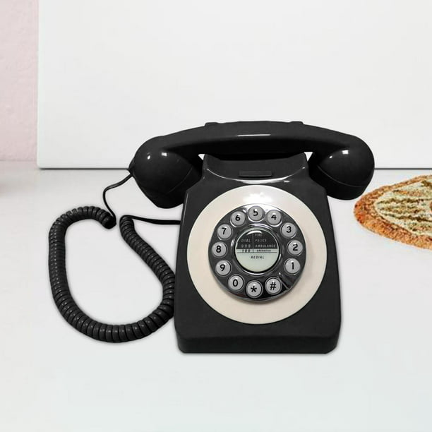 Teléfono teléfono fijo teléfono retro teléfono vintage teléfono negro para  decoración del hogar – Yaxa Store