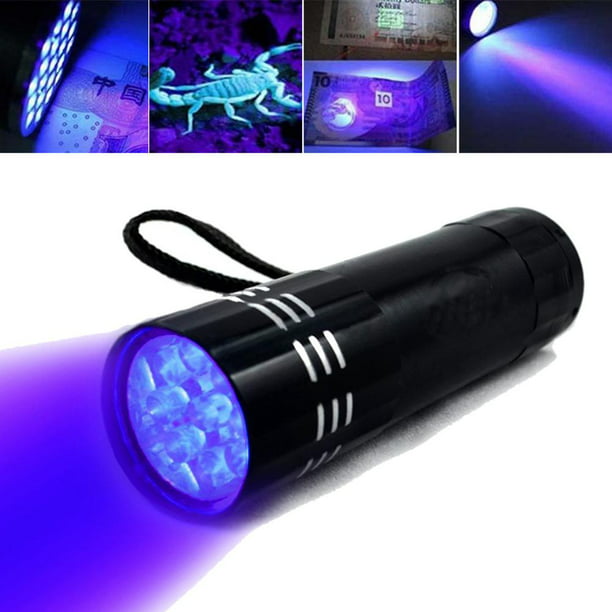 Linterna de luz ultravioleta de aluminio lámpara Super Mini de 9 Wdftyju  LED color negro 12345 unidades