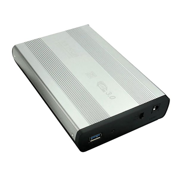  3.5 pulgadas HDD Estuche externo USB 2.0 a SATA Disco externo  3.5 de caja de disco duro para 3.5 SATA HDD Caja de almacenamiento externo  con caja de aluminio (USB2.0-Plata) : Electrónica