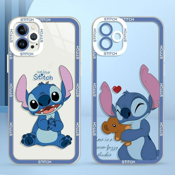 Funda de teléfono de Disney Art Stitch Cool Love para Apple iPhone 14 13 12  Mini 11 XS Pro Max X XR 8 7 6 Plus SE funda de cuerda líquida suave Fivean  unisex