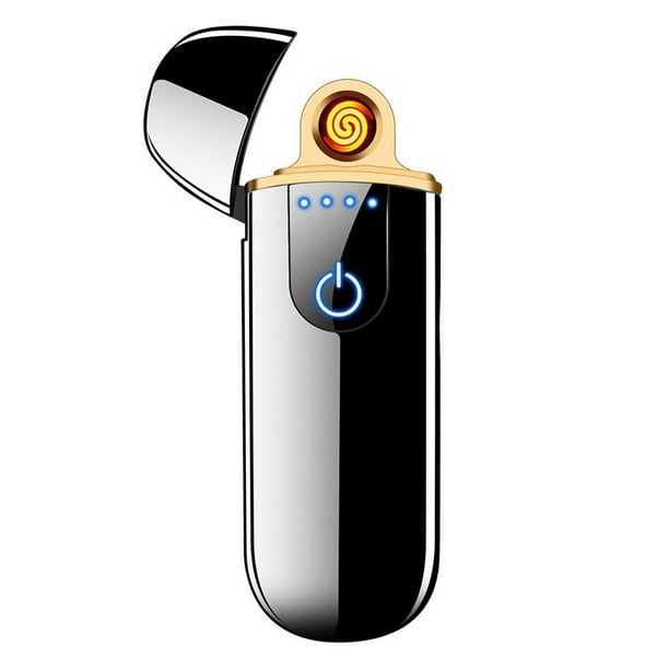 Encendedor electrónico, encendedor inteligente recargable por USB, mini  encendedor eléctrico de encendido táctil a prueba de viento, encendedor de  plasma con indicador de batería para hombres, re