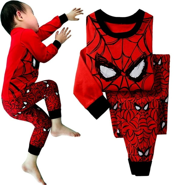 Pijama de Spiderman Marvel Conjunto de pijamas para niños Primavera y otoño  Pijama de manga larga de dibujos animados para bebés Ropa de dormir para  niñas 14 altura 125-135 cm zhangyuxiang CONDUJO