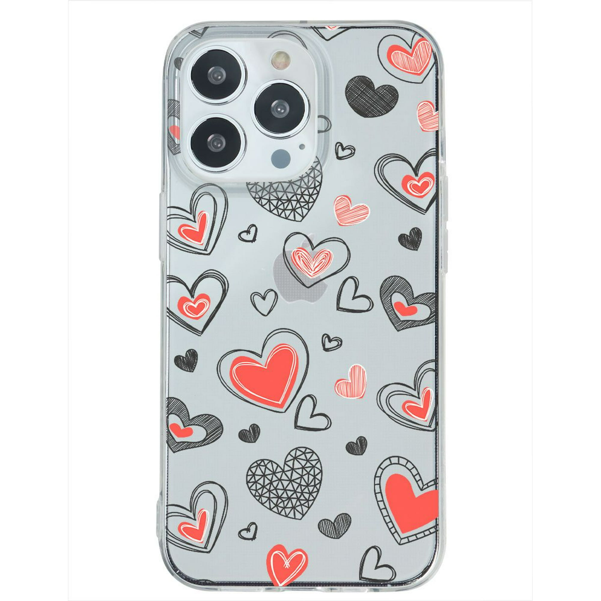 Funda para iphone 13 pro max corazones grafito, uso rudo, instacase protector para iphone 13 pro max antigolpes, case corazones grafito
