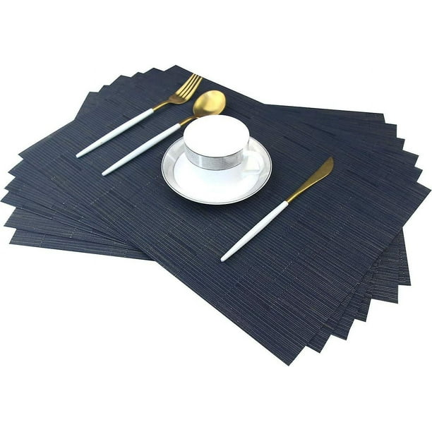 Mantel individual de plástico Bechen, mantel individual lavable  antideslizante, para mesa de comer, set de manteles individuales de mesa,  se limpia