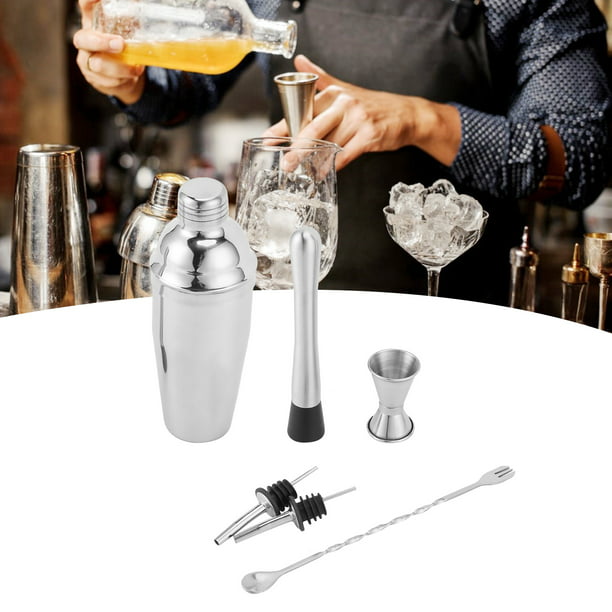 Cocktail Shaker Barman Kit Coctelera Mezclador y Batidor de Acero  Inoxidable 750