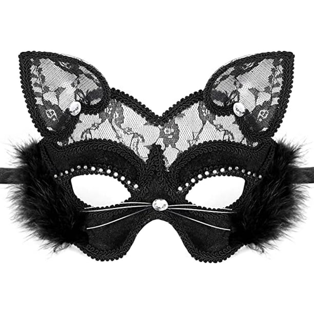 Máscara veneciana encaje negro mujer: Máscaras,y disfraces