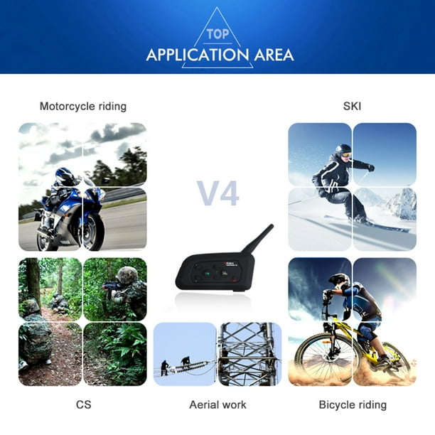 EJEAS Intercomunicador para casco de motocicleta Auriculares  Intercomunicador compatible con Bluetooth Tmvgtek Accesorios para autos y  motos