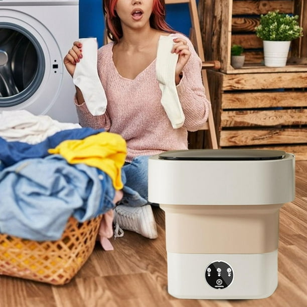Lavadora portátil, mini combo de lavadora y secadora plegable, con pequeña  cesta de drenaje plegable para ropa interior, calcetines, ropa de bebé