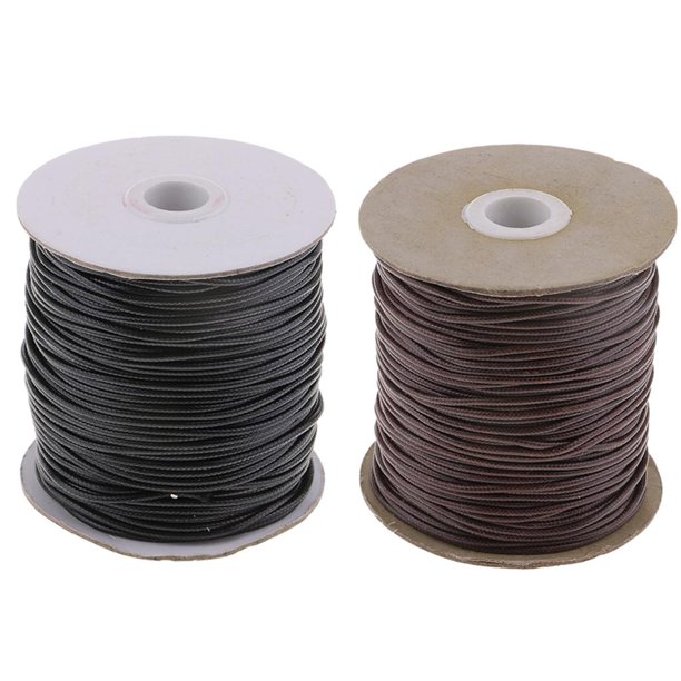 Cordón de cuero trenzado de 6 mm, cordón de cuero trenzado negro de 1  metro, cordón de cuero sintético, cordón de pulsera de collar de bricolaje