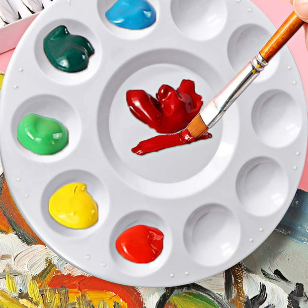  Hulameda 10 paletas de bandeja de pintura, paleta redonda de plástico  para niños o alumnos para pintar, manualidades de bricolaje en casa, jardín  de infantes o escuela : Arte y Manualidades