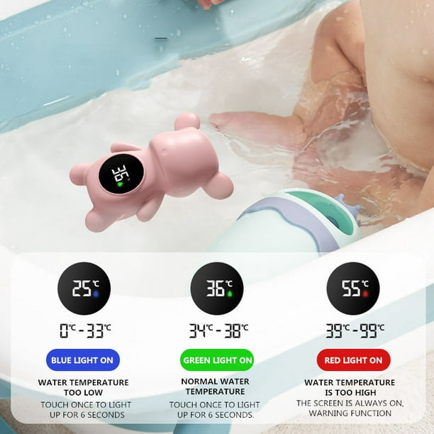 Termómetro de baño para bebé, termómetro impermeable para bañera de  encendido/apagado automático con advertencia de temperatura, juguete  flotante de