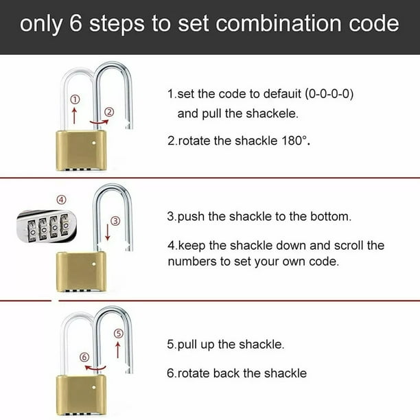 Candado Combinacion Extendido de 4 Dígitos Cerradura con Código