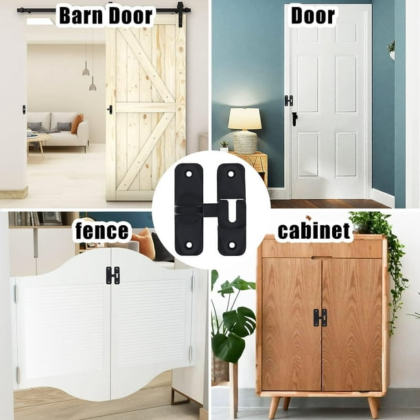  Cerradura de puerta corrediza de granero abatible de 180 grados  para privacidad – Cerraduras de puerta de granero seguras y pestillos para  puerta de granero, puerta de mascotas, baño, al aire