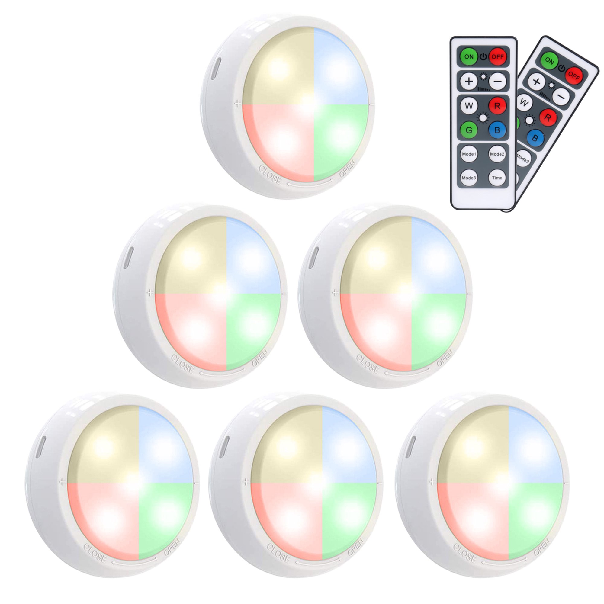 SOAIY [6 PCS] Luces para armarios interiores con pilas, luces led pilas  adhesivas para pegar sin cable en el interior del armario, cocina, vitrinas  de cristal, habitaciones infantiles, garajes, etc. : 