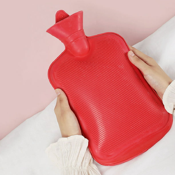 Botella de agua caliente (roja), bolsa de agua de PVC de 1000 ml con bolsa  caliente y funda para cal liwang