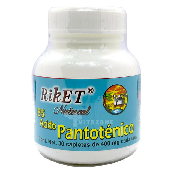 vitamina b5 ácido pantoténico 30 capletas de 400 mg riket riket riketvitaminab5