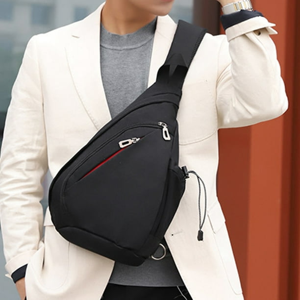 Mochila bandolera para hombre, bolsa de hombro cruzada con USB,  impermeable, ligera, Mochilas Sling