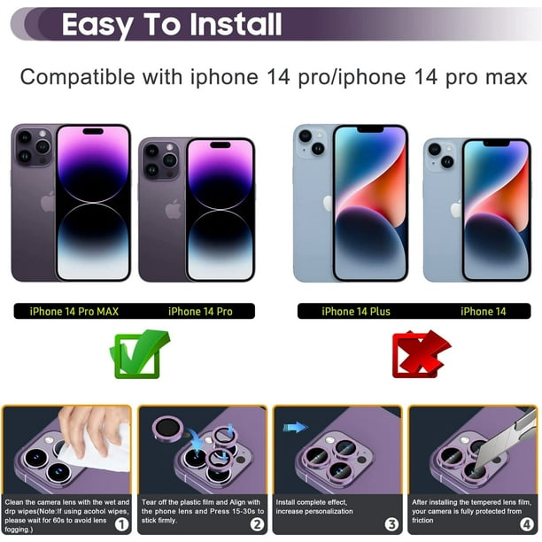 Cool Protector Cristal Templado para Cámara de iPhone 14 Pro/14 Pro Max