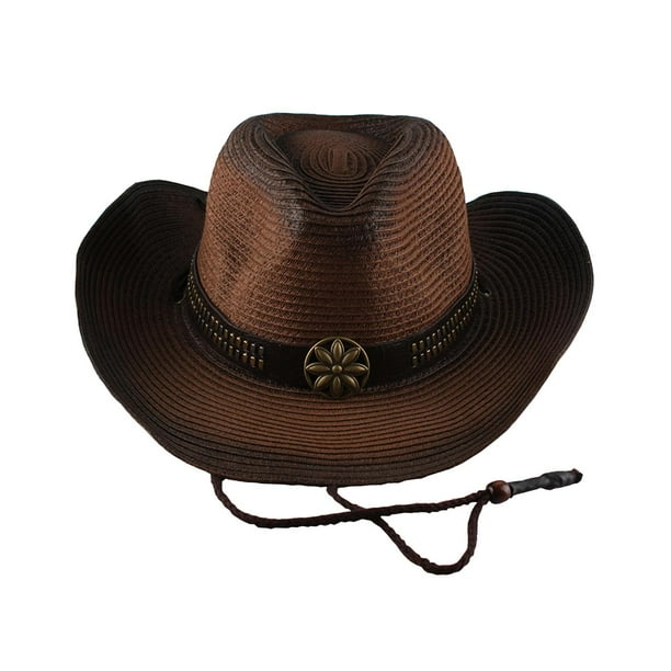 Sombrero de vaquero de estilo occidental para niño, sombrero de de Panamá  de , sombrero de moda con hebilla de cordón, Colco Sombrero de vaquero