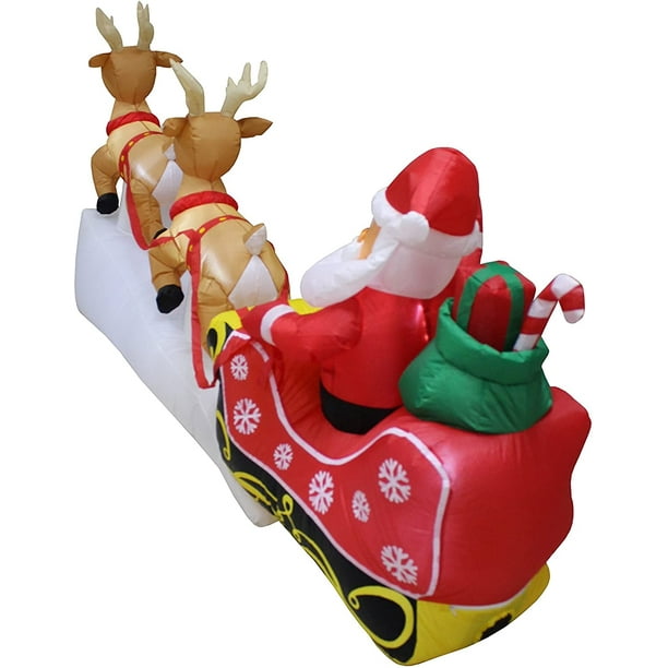 Inflable Noel en con Renos Voladores y Luces LED 8 pies Decoración Navideña BZB BZB-85775765 | Bodega Aurrera en línea