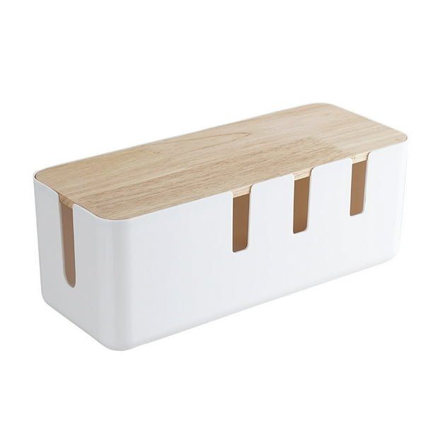 Caja para cubrir cables con tapa de madera