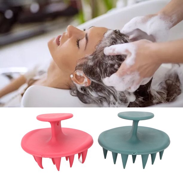 Cepillo de champú masajeador para cuero cabelludo, paquete de 2  masajeadores para el crecimiento del cabello, champú de silicona suave para  eliminar