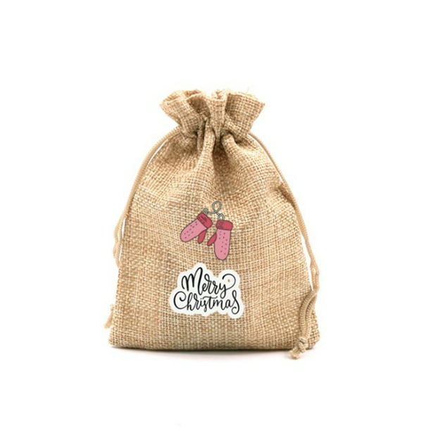 Saco de yute de arpillera 100% natural con impresión de lámina dorada  brillante | Bolsa de dulces de joyería para bolsas de regalo de boda