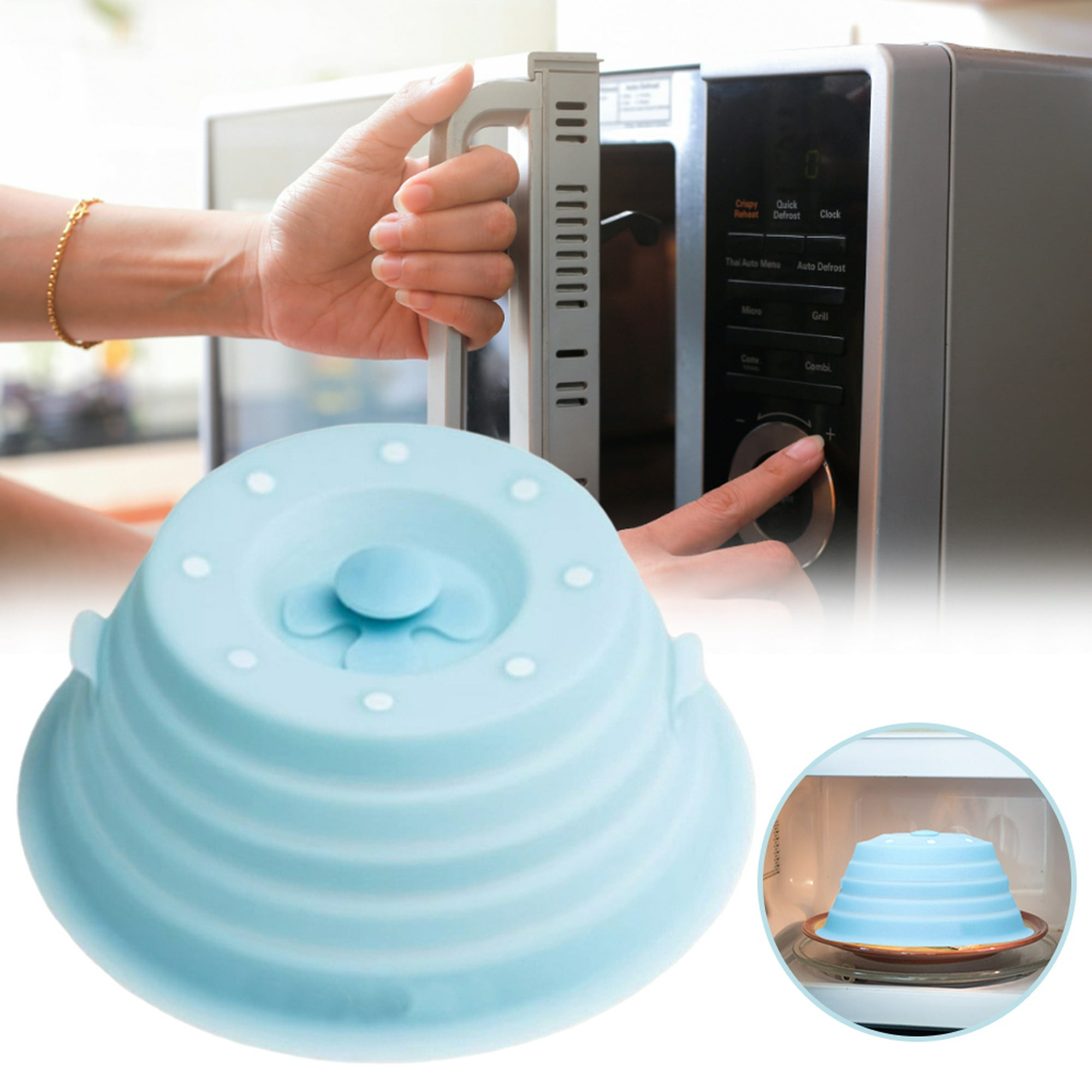 WDZGX Tapa Microondas Libre BPA 2PCS Tapadera Microondas Plegable Tapa para  Microondas con Asa, Plegable, con Ventilación de Plástico (Set A) :  : Hogar y cocina