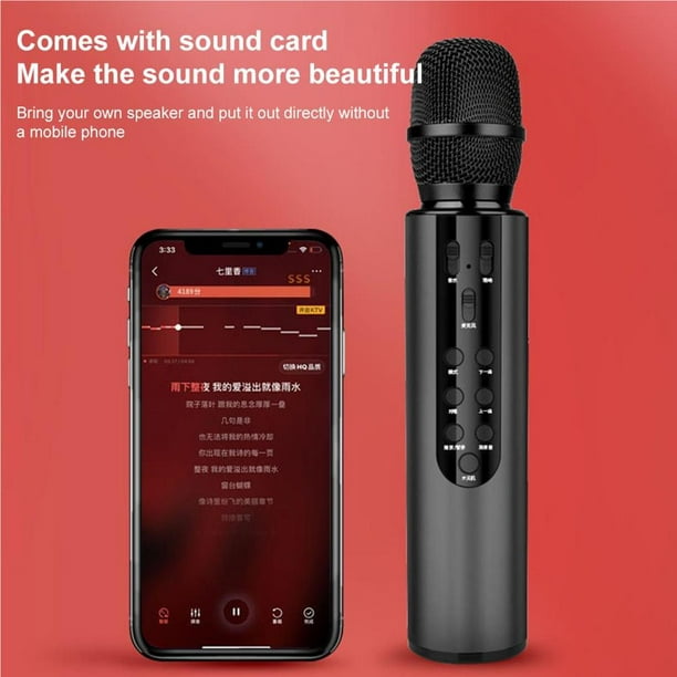 Micrófono De Karaoke Portátil Bluetooth Inalámbrico Para Móvil Con