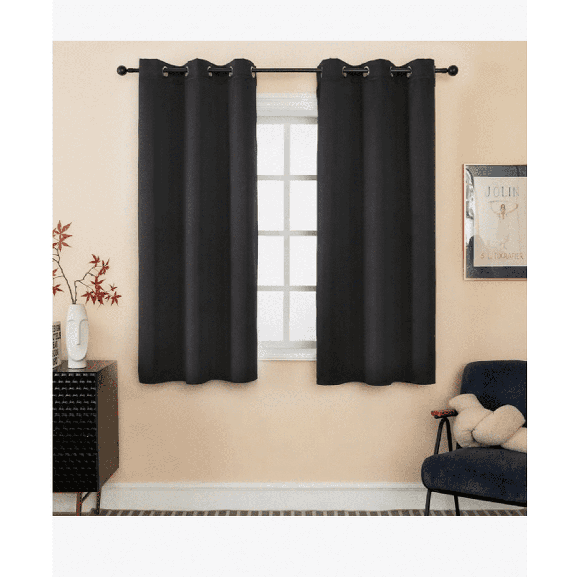 Cortinas blackout para sala recamara color negro