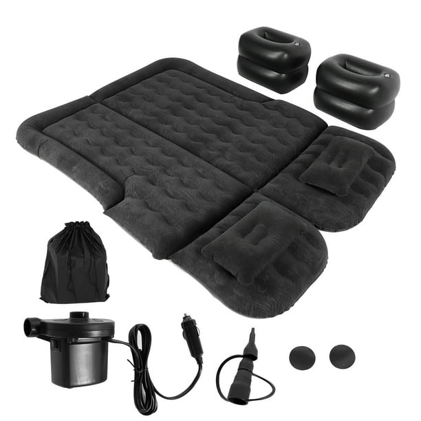 Colchón hinchable para coche, cama de viaje gruesa inflable para vehículo,  almohadilla para dormir, accesorio para acampar, color negro