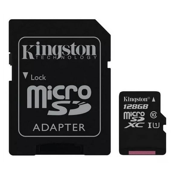 tarjeta de memoria micro sd 128 gb kingston canvas select plus con adaptador