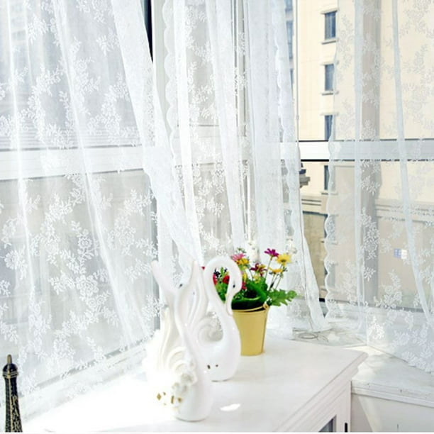 Wosthever Cortinas blancas para ventana de dormitorio, amplia aplicación  con filtrado de luz, cortinas de tul fáciles de usar, cortina Type2 NO2
