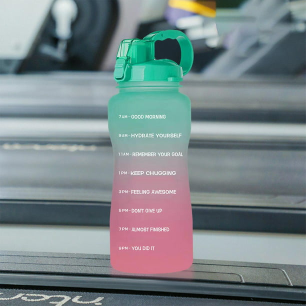 Botella de Agua 2 Litros, Botella de Agua Motivacional Gran Capacidad, con  Pajita y Marcador de Tiempo, Botella con Mango, a Prueba de Fugas para