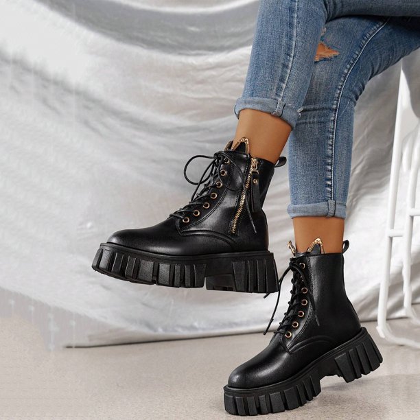 NECHOLOGY Botas Mujer Adulto Femenino Zapatos Botines para mujer Zapatos de mujer Moda Suela gruesa Medias botas de manga larga Botas de nieve c lidas