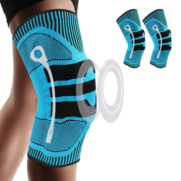 2 piezas de rodillera deportiva, rodillera elástica para osteoartritis con  almohadilla de gel patelar y estabilizadores laterales de resorte, rodillera  patelar y ligamento para hombres/mujeres (XL)