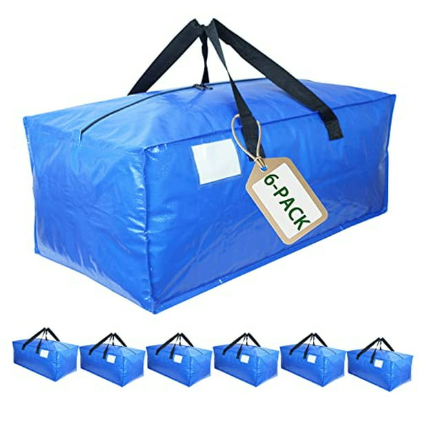 Bolsas de mudanza Kiffun azules, resistentes, con cremalleras, asas y  correa mochila, fácil embalaje y almacenamiento de ropa y mantas, 6 bolsas