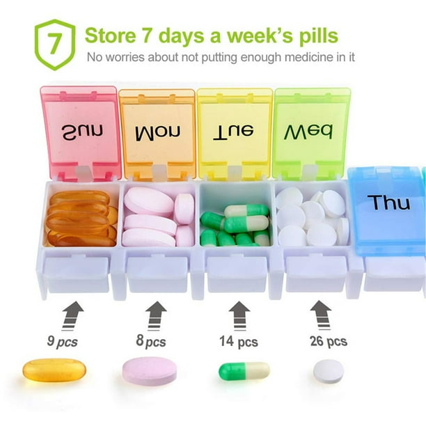Estuche para medicamentos Estuche para medicamentos Organizador de  pastillas Estuche para pastillas Abanopi Caja de plástico