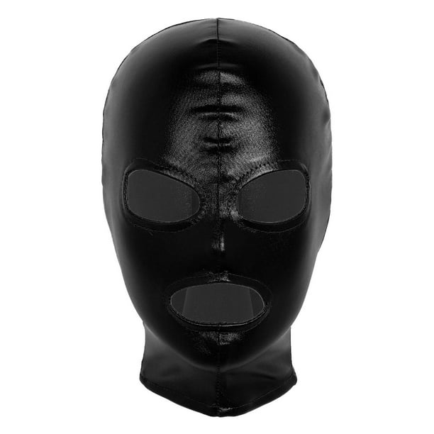 Mascarilla facial de látex para hombre y mujer, máscara metálica brillante,  ojos abiertos y boca, casco completo, disfraz de juego de rol Qiuyongming  unisex