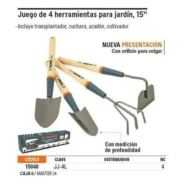Truper jj-4 4-pc juego de herramientas de jardinería de 6