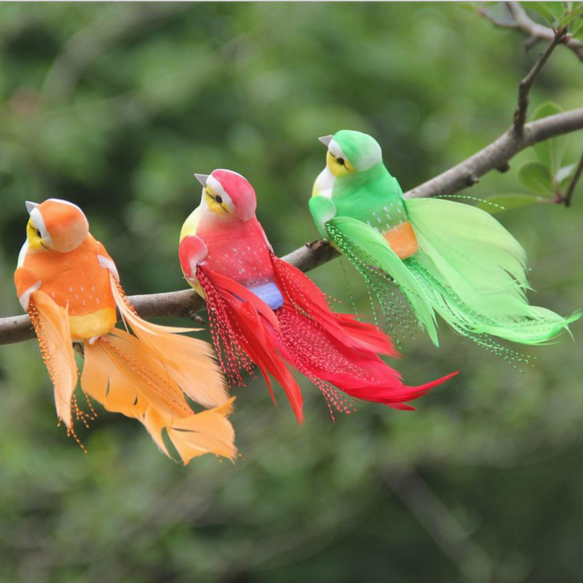 FEIYU BUY Adorno de pájaros coloridos, decoración multicolor de pájaros,  figura acrílica de estilo moderno, adornos decorativos para decoración del
