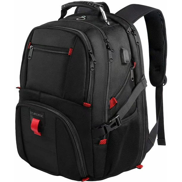 Mochila para hombres, mochila de viaje extra grande de 50 l con puerto de  carga USB, mochilas universitarias de negocios compatibles con TSA para