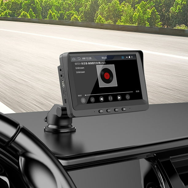Pantalla de infoentretenimiento portátil AutoSky de 7 - Pantalla CarPlay  con cable e inalámbrica, Car Play con