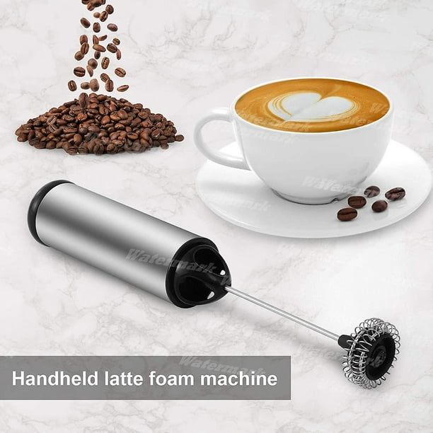 Bean Envy Espumador de leche de mano para café, licuadora de mano  eléctrica, mini batidora de bebidas y varita espumadora de café con soporte  para