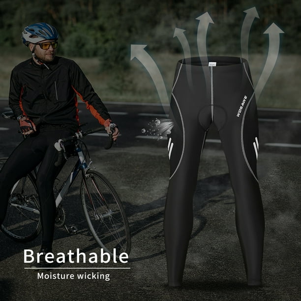 FitsT4 - Mallas térmicas con peto para hombre, con relleno 3D, pantalones  largos de bicicleta, leggings de invierno para bicicleta de carretera